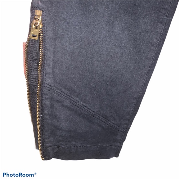 J.CREW | Black Sateen Moto Toothpick Zip Pants - Picture 5 of 9